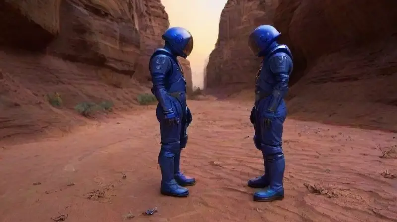 Un paisaje alienígena conecta a dos humanos