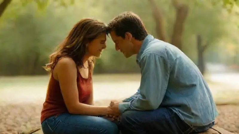 Pareja muestra confianza en un parque moderno