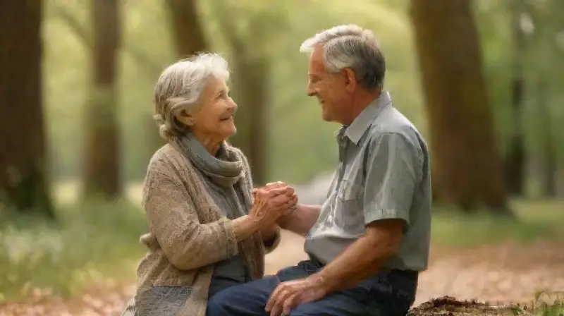 Caricias amorosas conectan generaciones en un parque