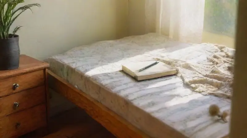 Imagen realista de introspección en dormitorio