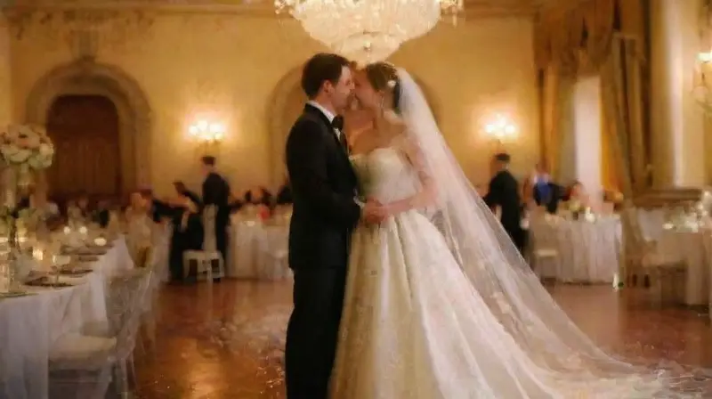 Imagen realista de amor romántico en boda