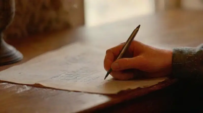 Joven escribe carta de amor nostálgica