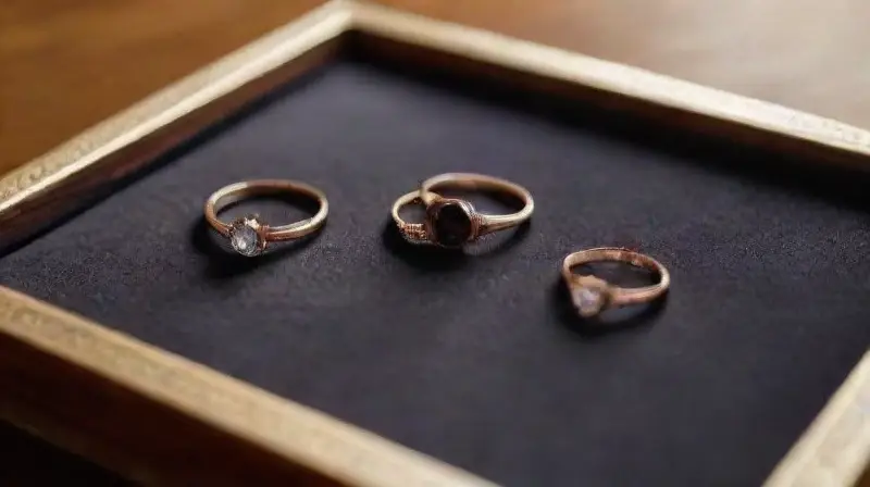 Anillos personalizados en bandeja de terciopelo