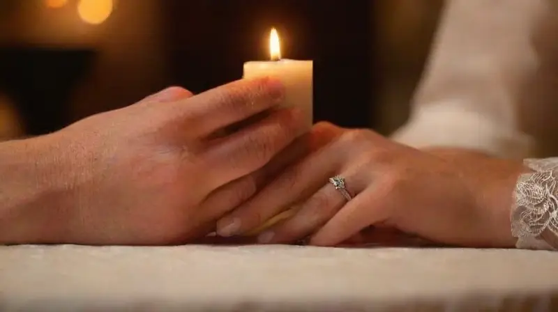 Pareja enamorada en ambiente íntimo y cálido
