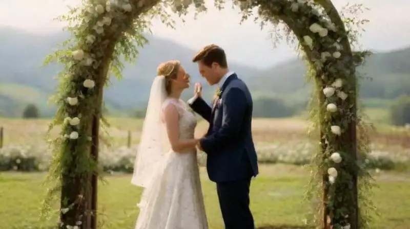 Imagen realista de boda con crecimiento mutuo