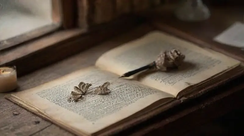 Estudio melancólico con carta de amor olvidada