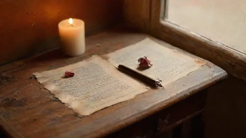 Imagen melancólica de escritorio con cartas