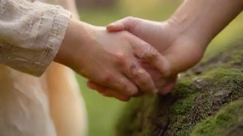 Pareja promete amor eterno en jardín soleado