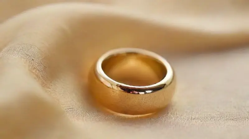 Dos anillos brillan sobre satén cremoso