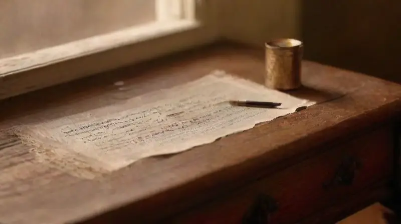 Escena realista de carta histórica romántica