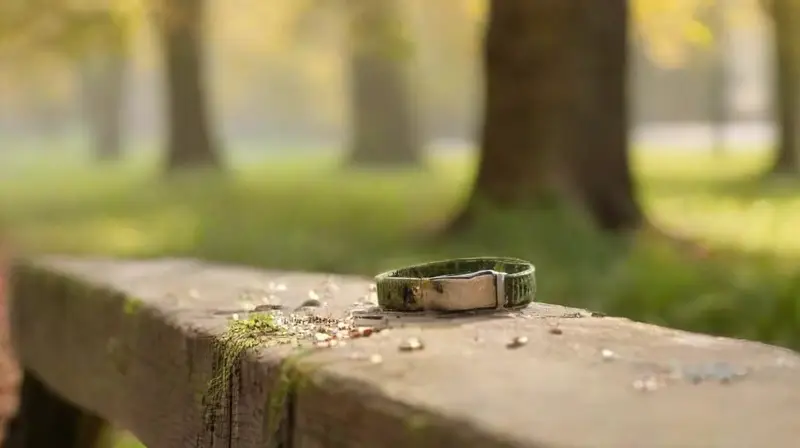 Parque sereno al atardecer con pareja conectada