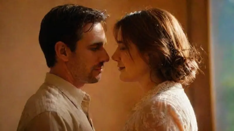 Pareja íntima en penumbra, emoción palpable