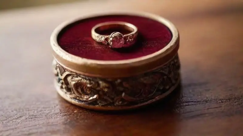 Joyas elegantes brillan sobre mesa oscura