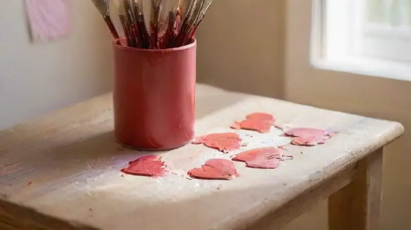 Espacio creativo soleado con materiales artísticos