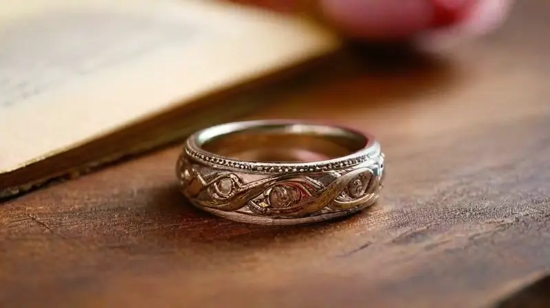 Anillos culturales brillan en romántica composición