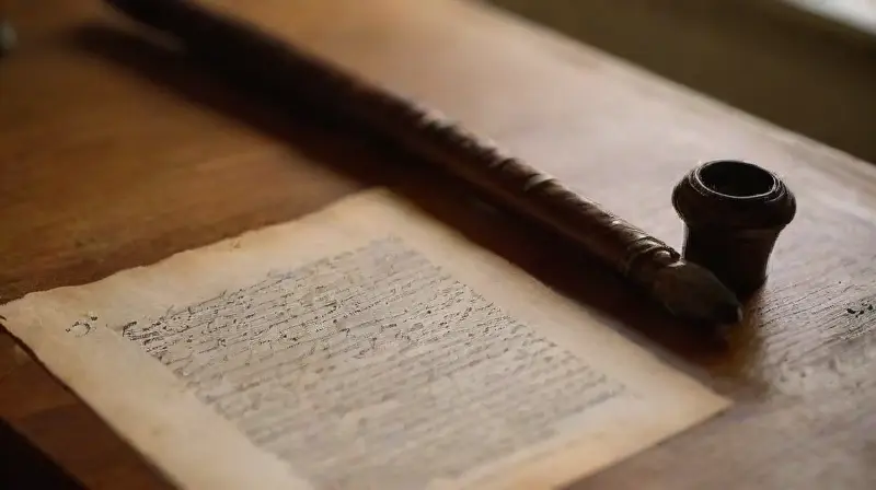 Un escritorio antiguo sostiene una carta nostálgica