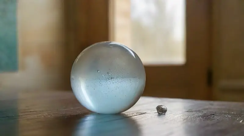 Científico observa orbe luminoso en laboratorio etéreo