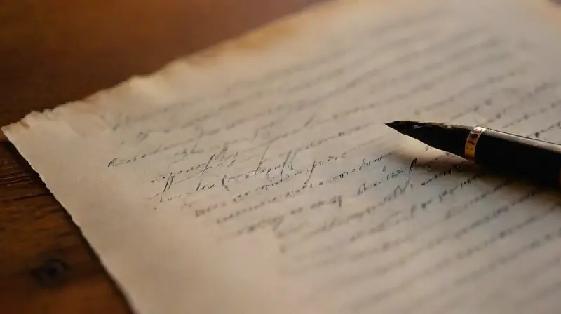 Un emotivo carta de amor en pergamino