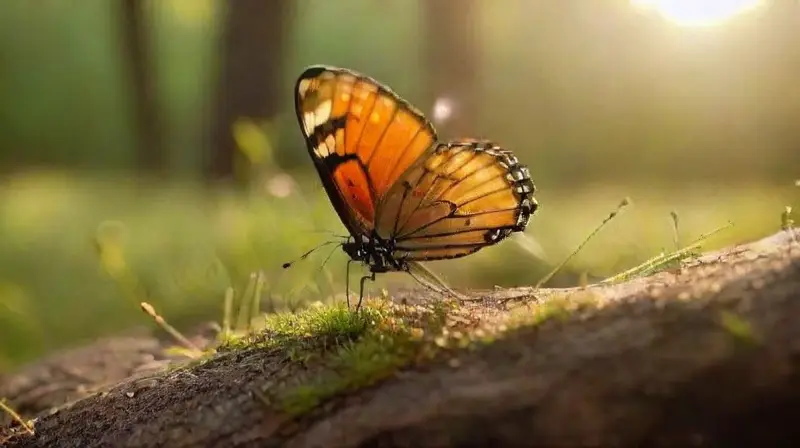 Mariposas vuelan hacia un corazón luminoso