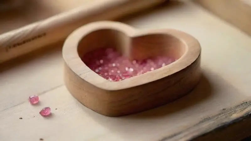 Creando un talismán corazón en madera rústica